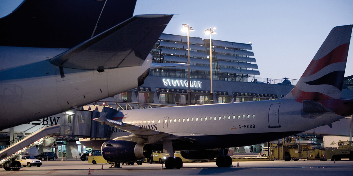 Anreise mit dem Flugzeug nach Stuttgart